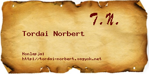 Tordai Norbert névjegykártya