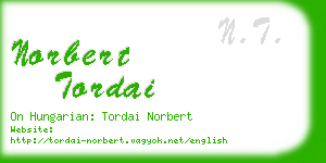 norbert tordai business card